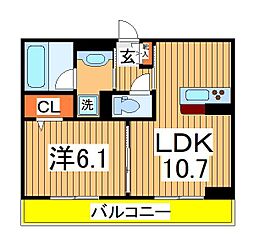 ラシーヌ　A 1階1LDKの間取り