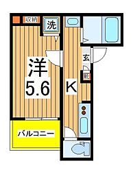 ラフィネ 1Kの間取図画像