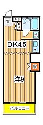 明原サンハイツ 1DKの間取図画像