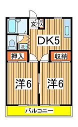 第2インペリアルハイツ 2DKの間取図画像