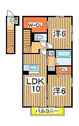 ラメゾン 2LDKの間取図画像