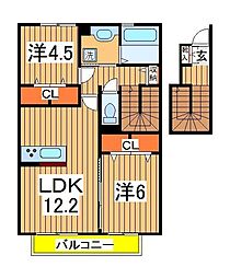 セジュール7 2LDKの間取図画像