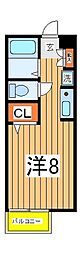 ベルデュール ワンルームの間取図画像