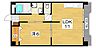 間取り：45.50m2ある1LDK