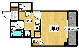 グリーンルーフ京阪 1Kの間取図画像