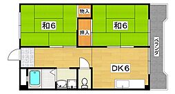 清和コーポ 2DKの間取図画像