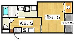 グランメール1 1Kの間取図画像
