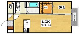 シャルマンコート楠葉 1LDKの間取図画像