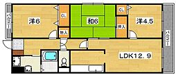 フェリース樟葉 3LDKの間取図画像