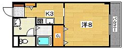 アメニティステーションヒガシヤマ 1Kの間取図画像