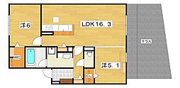 T-residence楠葉 2LDKの間取図画像