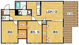 MAISONDE華の杜 3LDKの間取図画像