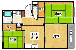 グランディーパレス 3DKの間取図画像