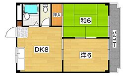 ミハマハイツ 2DKの間取図画像