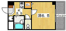 知足庵マンション 1Kの間取図画像