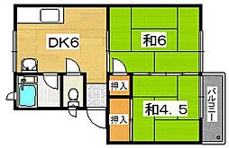 メゾンほんまち1号棟 2DKの間取図画像