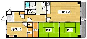 枚方セントラルハイツ  ｜ 大阪府枚方市田口４丁目（賃貸マンション3LDK・3階・73.35㎡） その2