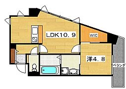 TRUST　HILLS 4階1LDKの間取り