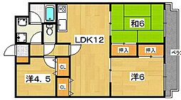 リバティ・交北2 3LDKの間取図画像