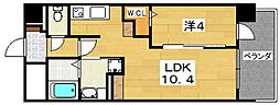 テラス天の川 1LDKの間取図画像