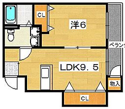 マナー・ステラ 1LDKの間取図画像