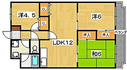 セレコート枚方 3LDKの間取図画像