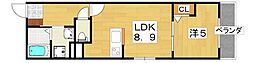 EIJU牧野駅前A 1LDKの間取図画像