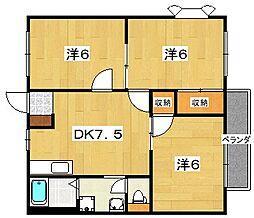 メゾンヤブウチ 3DKの間取図画像