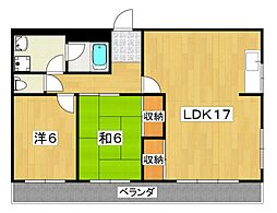 第二藤ビル藤ロイヤルハイツ 2LDKの間取図画像
