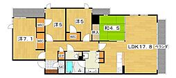 プラウド枚方 4LDKの間取図画像