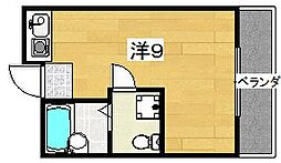 ヴィラ岡山手 ワンルームの間取図画像