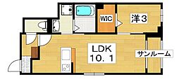 セレーノ渚西 1LDKの間取図画像