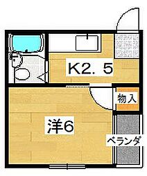 ウイングコート 1Kの間取図画像