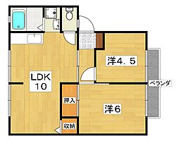 ウィンディア交北 2LDKの間取図画像