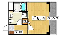 ダブルツリー7番館 1Kの間取図画像