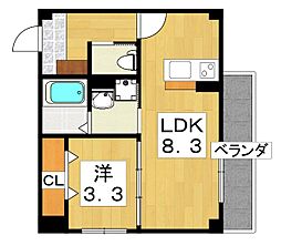 ソリティア光善寺 1LDKの間取図画像