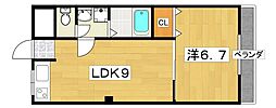 MKハイツ 1LDKの間取図画像