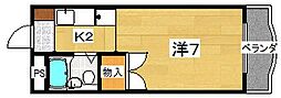 デュエットハイツ 1Kの間取図画像
