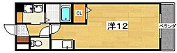 アルカンシエル ワンルームの間取図画像
