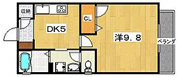 パステル2 1DKの間取図画像