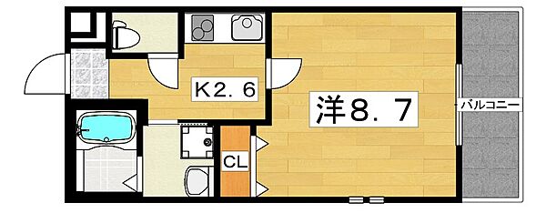 シャルム ド グレイス ｜大阪府枚方市長尾元町２丁目(賃貸アパート1K・1階・28.12㎡)の写真 その2