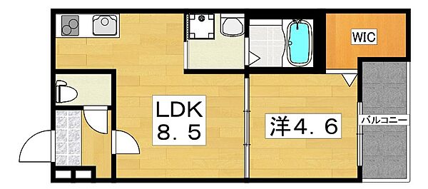 シャルム ド グレイス ｜大阪府枚方市長尾元町２丁目(賃貸アパート1LDK・3階・33.36㎡)の写真 その2