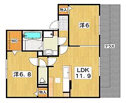 沙羅  ｜ 大阪府交野市星田１丁目29-18（賃貸アパート2LDK・1階・57.30㎡） その2