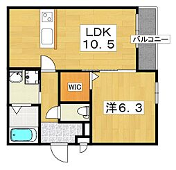サンセレーノ minami 1階1LDKの間取り
