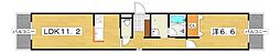サンヴィアンテ長尾II 2階1LDKの間取り