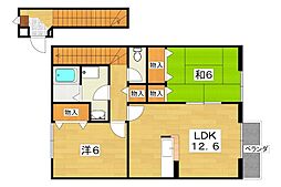 メゾン萌黄 2階2LDKの間取り