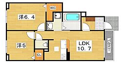 グレイシス藤が尾 2LDKの間取図画像