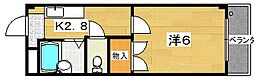 エリトール津田 1Kの間取図画像