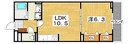 サンリットハーモニー 1LDKの間取図画像
