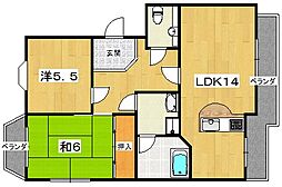 ドミシル並川 2LDKの間取図画像